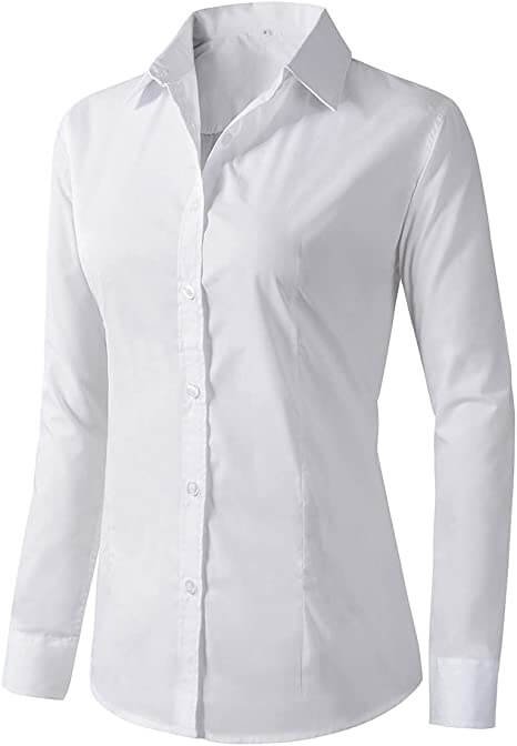 Women's Formal Work Wear White Simple Shirt