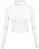 Women Long Sleeve Crop Top Turtleneck Soft Lightweight Basic Slim Fit Tops