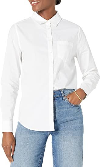 Women's Classic-Fit Long-Sleeve Button-Down Poplin Shirt