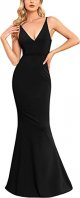 Womens V Neck Dress Sleeveless Elegant Wedding Guest Bodycon Mermaid Evening Formal Cocktail Long Maxi Dresses